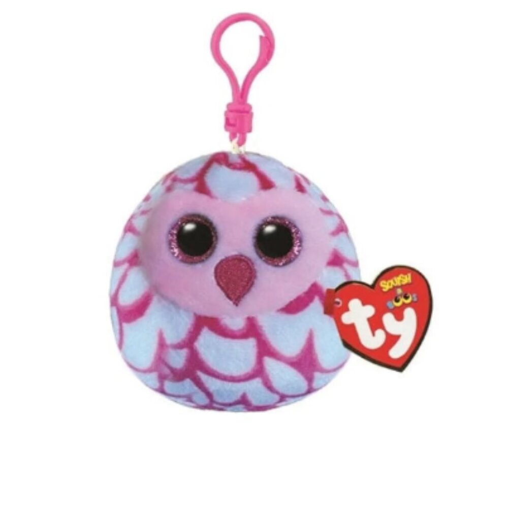TY Mini Beanie Squish-A-Boos | Pinky‎ the Pink Owl | 2022 | NWT